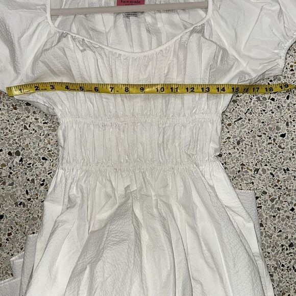Kate Spade white 100% cotton midi dress small s sundress - Picture 8 of 10